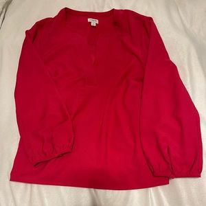 J Crew V neck blouse magenta